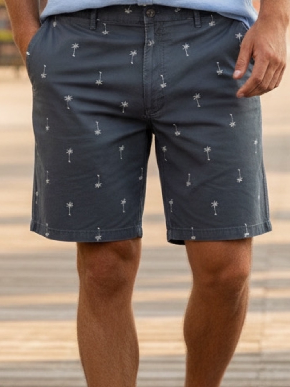 Junk Food Clothing Navy Cotton Shorts with White Print size xl